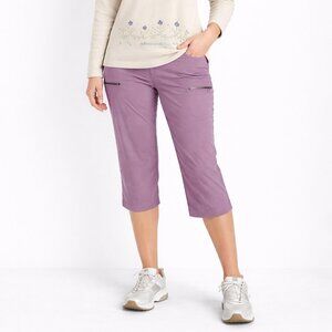 Eddie Bauer Women’s 20W Lilac Cropped Hiking Pants Lightweight Zip Pockets